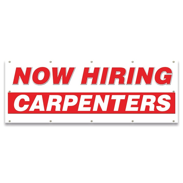 Signmission Now Hiring Carpenters Banner Apply Inside Accepting Application Single Sided B-120-30212 - main